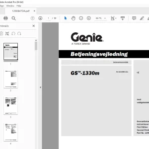 Genie GS™-1330m Betjeningsvejledning 1290847DA PDF