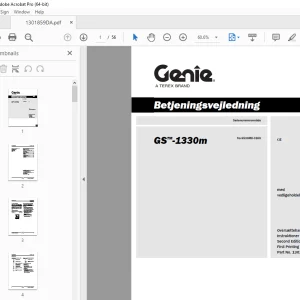Genie GS™-1330m Betjeningsvejledning 1301859DA PDF