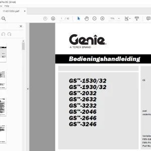 Genie GS™-1530/32 GS™-1930/32 GS™-2032 GS™-2632 GS™-3232 GS™-2046 GS™-2646 GS™-3246 Bedieningshandleiding