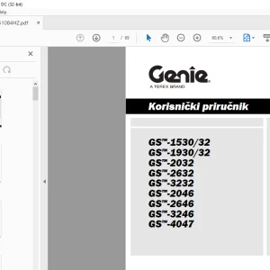 Genie GS™-1530/32 GS™-1930/32 GS™-2032 GS™-2632 GS™-3232 GS™-2046 GS™-2646 GS™-3246 GS™-4047 Korisnički Priručnik