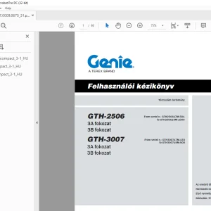 Genie GTH-2506 3A fokozat 3B fokozat GTH-3007 3A fokozat 3B fokozat Felhasználói kézikönyv - PDF