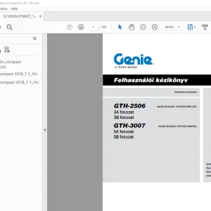 Genie GTH-2506 3A fokozat 3B fokozat GTH-3007 3A fokozat 3B fokozat Felhasználói kézikönyv  PDF