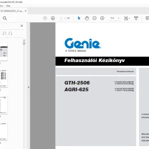 Genie GTH-2506 AGRI-625 Felhasználói Kézikönyv 57.0009.0553 - PDF DOWNLOAD
