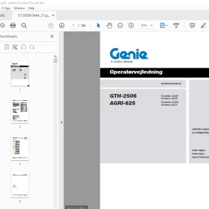 Genie GTH-2506 AGRI-625 Operatørvejledning - PDF DOWNLOAD 