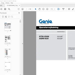 Genie GTH-2506 AGRI-625 Operatørvejledning 57.0009.0444 - PDF DOWNLOAD 