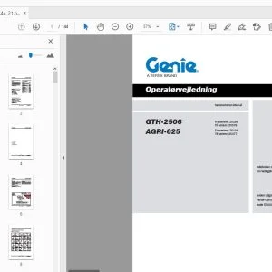 Genie GTH-2506 AGRI-625 Operatørvejledning 57.0009.0444_21 - PDF DOWNLOAD