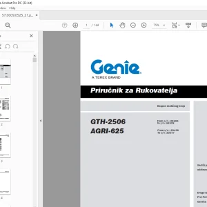 Genie GTH-2506 AGRI-625 Upute za rukovanje Priručnik 57.0009.0525 PDF