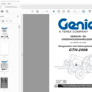 Genie GTH-2506 GEBRUIK- EN ONDERHOUDSHANDLEIDING - PDF DOWNLOAD