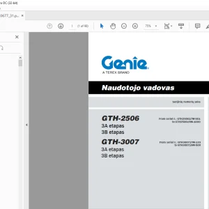 Genie GTH-2506 3A etapas 3B etapas GTH-3007 3A etapas 3B etapas Naudotojo vadovas 57.0009.0677 - PDF DOWNLOAD