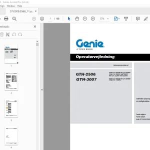Genie GTH-2506 GTH-3007 Operatørvejledning 57.0009.0568 - PDF DOWNLOAD 