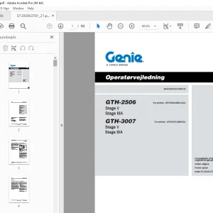 Genie GTH-2506 GTH-3007 (Stage 3A Stage 3B) Operatørvejledning 57.0009.0643 PDF