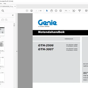 Genie GTH-2506 GTH-3007 Stjórnandahandbók 57.0009.0639 PDF