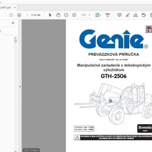 Genie GTH-2506 Manipulačné zariadenie s teleskopickým výložníkom PREVÁDZKOVÁ PRÍRUČKA 57.0009.0497 - PDF