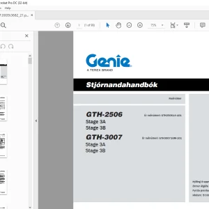 Genie GTH-2506 Stage 3A Stage 3B GTH-3007 Stage 3A Stage 3B Stjórnandahandbók PDF