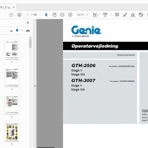 Genie GTH-2506 Stage V Stage IIIA GTH-3007  Stage V Stage IIIA Operatørvejledning 57.0009.0781_21 - PDF DOWNLOAD