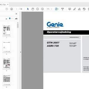 Genie GTH-3007 AGRI-730 Operatørvejledning 57.0009.0465_12 - PDF DOWNLOAD