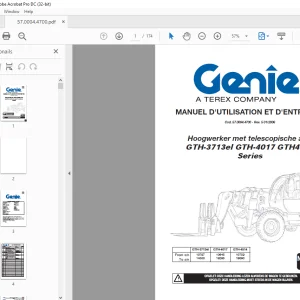 Genie GTH-3713el GTH-4017 GTH4514 Series MANUEL D'UTILISATION ET D'ENTRETIEN