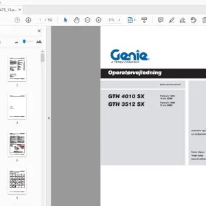 Genie GTH 4010 SX GTH 3512 SX Operatørvejledning 57.0009.0475_13 - PDF DOWNLOAD