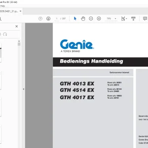 Genie GTH 4013 EX GTH 4514 EX GTH 4017 EX Bedieningsanleiding 57.0009.0481 PDF