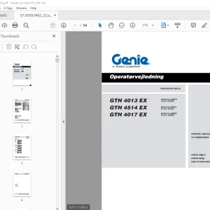 Genie GTH 4013 EX GTH 4514 EX GTH 4017 EX Operatørvejledning PDF