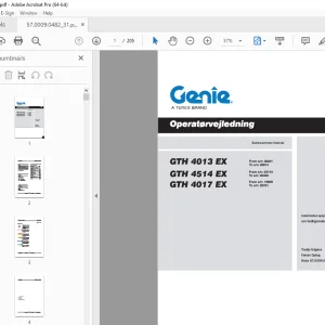 Genie GTH 4013 EX GTH 4514 EX GTH 4017 EX Operatørvejledning PDF