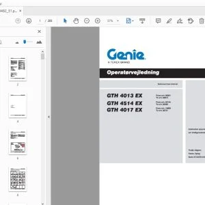 Genie GTH 4013 EX GTH 4514 EX GTH 4017 EX Operatørvejledning  57.0009.0482_31 - PDF DOWNLOAD