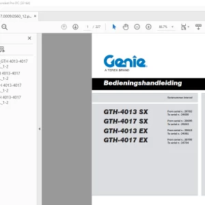 Genie GTH-4013 SX GTH-4017 SX GTH-4013 EX GTH-4017 EX Bedienings Handleiding