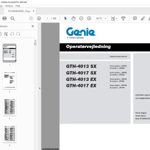 Genie GTH-4013 SX GTH-4017 SX GTH-4013 EX GTH-4017 EX Operatørvejledning PDF
