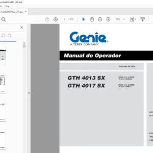 Genie GTH 4013 SX GTH 4017 SX Manual do operador 57.0009.0452  - PDF DOWNLOAD