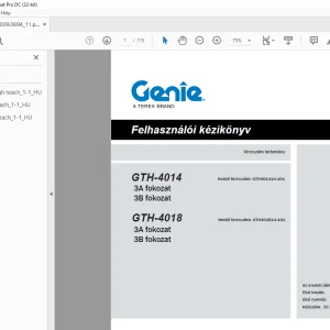 Genie GTH-4014 3A fokozat 3B fokozat GTH-4018 3A fokozat 3B fokozat Felhasználói kézikönyv  PDF