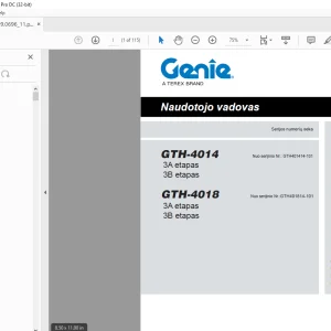 Genie GTH-4014 GTH-4018 Naudotojo vadovas 57.0009.0696 - PDF DOWNLOAD