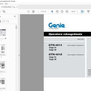 Genie GTH-4014 GTH-4018 Operatora rokasgrāmata 57.0009.0695 - PDF DOWNLOAD