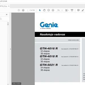 Genie GTH-4016 R GTH-4018 R GTH-5021 R Naudotojo vadovas   - PDF DOWNLOAD