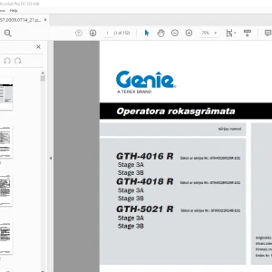 Genie GTH-4016 R GTH-4018 R GTH-5021 R Operatora rokasgrāmata 57.0009.0714