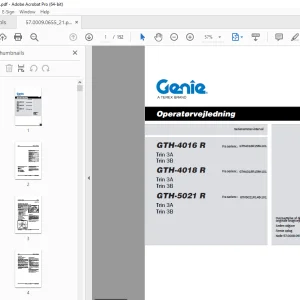 Genie GTH-4016 R GTH-4018 R GTH-5021 R (Trin 3A Trin 3B) Operatørvejledning PDF