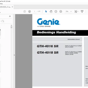 Genie GTH-4016 SR GTH-4018 SR Bedienings Handleiding 57.0009.0505 - PDF DOWNLOAD