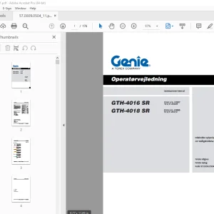 Genie GTH-4016 SR GTH-4018 SR Operatørvejledning - PDF DOWNLOAD 