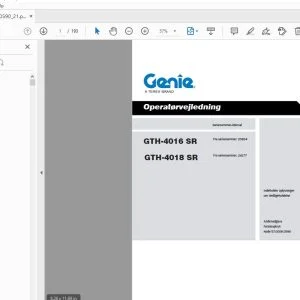 Genie GTH-4016 SR GTH-4018 SR Operatørvejledning 57.0009.0590_21 - PDF DOWNLOAD