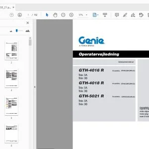 Genie GTH-4016 Trin 3A Trin 3B R GTH-4018 R Trin 3A Trin 3B GTH-5021 R Trin 3A Trin 3B Operatørvejledning 57.0009.0655_21 - PDF