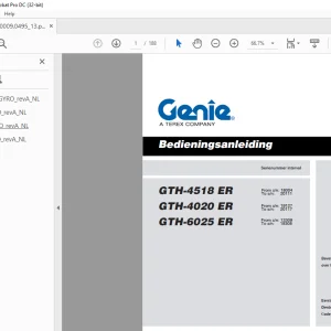 Genie GTH-4518 ER GTH-4020 ER GTH-6025 ER Bedieningsanleiding 57.0009.0495 PDF
