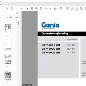 Genie GTH-4518 ER GTH-4020 ER GTH-6025 ER Operatørvejledning 57.0009.0496_13 - PDF
