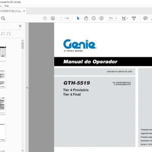 Genie GTH-5519 Tier 4 Provisório Tier 4 Final Manual do Operador 57.0009.0728 -  PDF DOWNLOAD