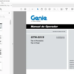 Genie GTH-5519 Tier 4 Provisório Tier 4 Final Manual do Operador 57.0009.0728 PDF