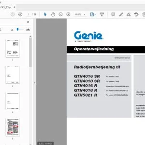 Genie GTH4016 SR GTH4018 SR GTH4016 R GTH4018 R GTH5021 R Radiofjernbetjening til Operatørvejledning 57.0303.5143_13 - PDF DOWNLOAD