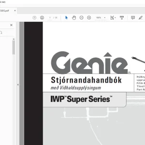 Genie IWP Super Series Stjórnandahandbók 145358IS - PDF DOWNLOAD