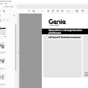 Genie Lift Guard Kontakta trauksme Operatora rokasgrāmata - PDF DOWNLOAD