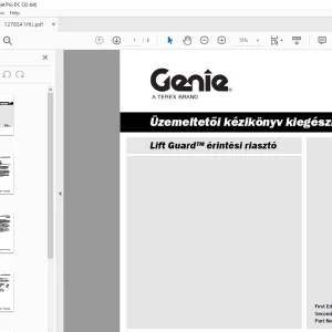Genie Lift Guard Contact Alarm Operator Manual Supplement (Hungarian) PDF