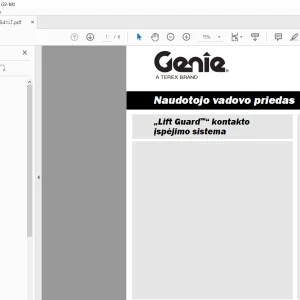 Genie Lift Guard™“ kontakto įspėjimo sistema Naudotojo vadovo - PDF DOWNLOAD
