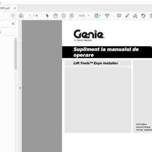 Genie Lift Tools Expo Installer Supliment la manualul de operare 1286259RO - PDF DOWNLOAD