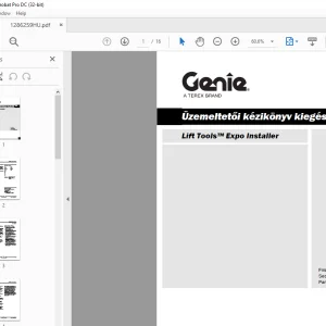 Genie Tools Expo Installer Operator Manual Supplement (Hungarian) PDF